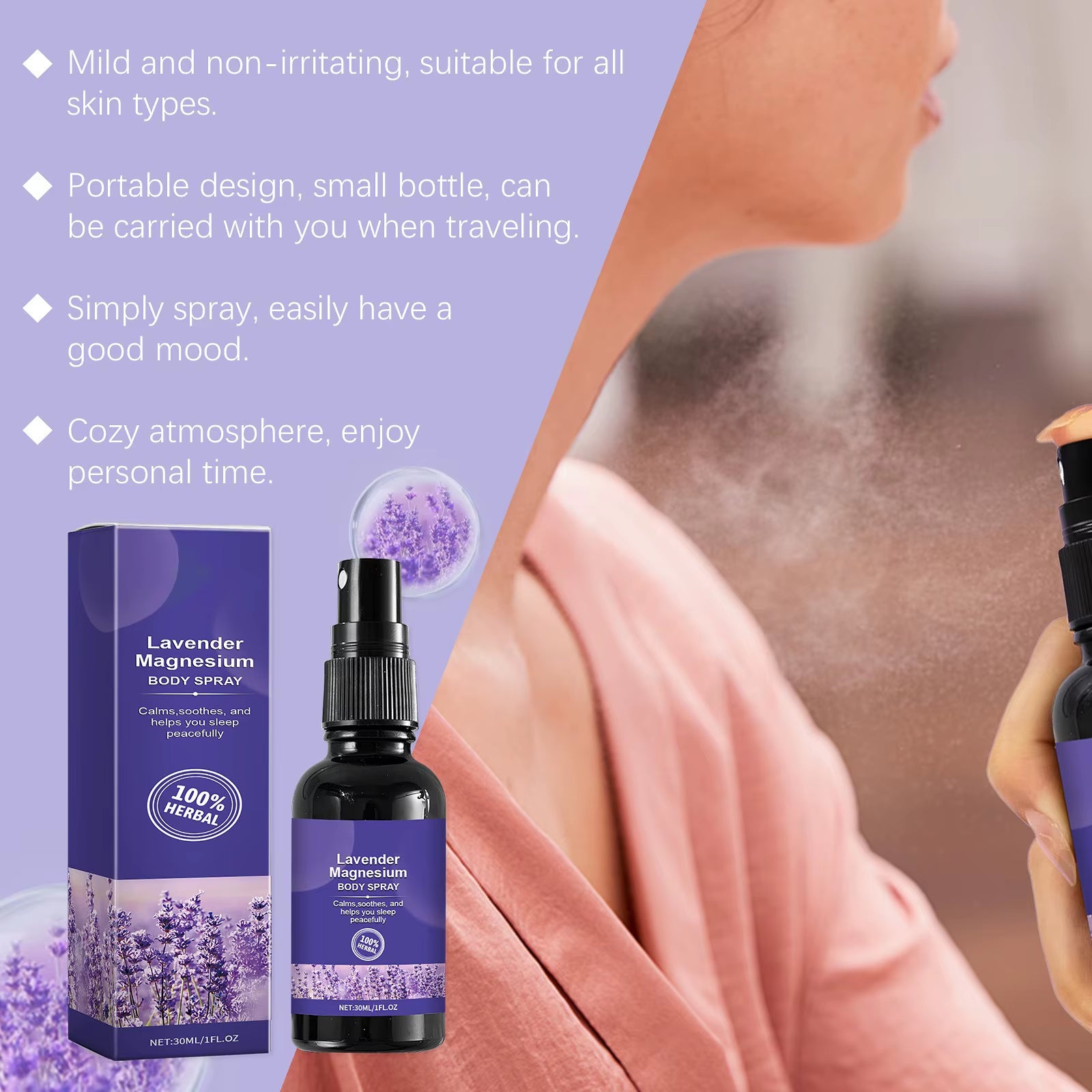 Lavender & Vanilla Sleep Pillow Spray 30ml – Aromatherapy Mist for Relaxation, Bedtime & Better Sleep