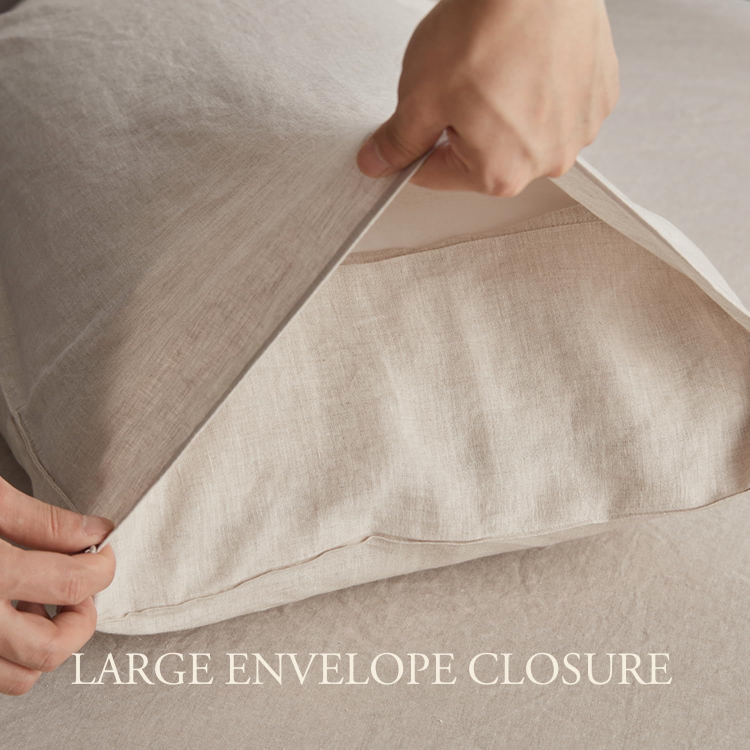 Pure Linen Sheet Set – 100% French Linen from Normandy, Breathable Bedding for Hot Sleepers, 4-Piece Set (Flat Sheet, Fitted Sheet & 2 Pillowcases), Full Size