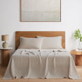 Pure Linen Sheet Set – 100% French Linen from Normandy, Breathable Bedding for Hot Sleepers, 4-Piece Set (Flat Sheet, Fitted Sheet & 2 Pillowcases), Full Size