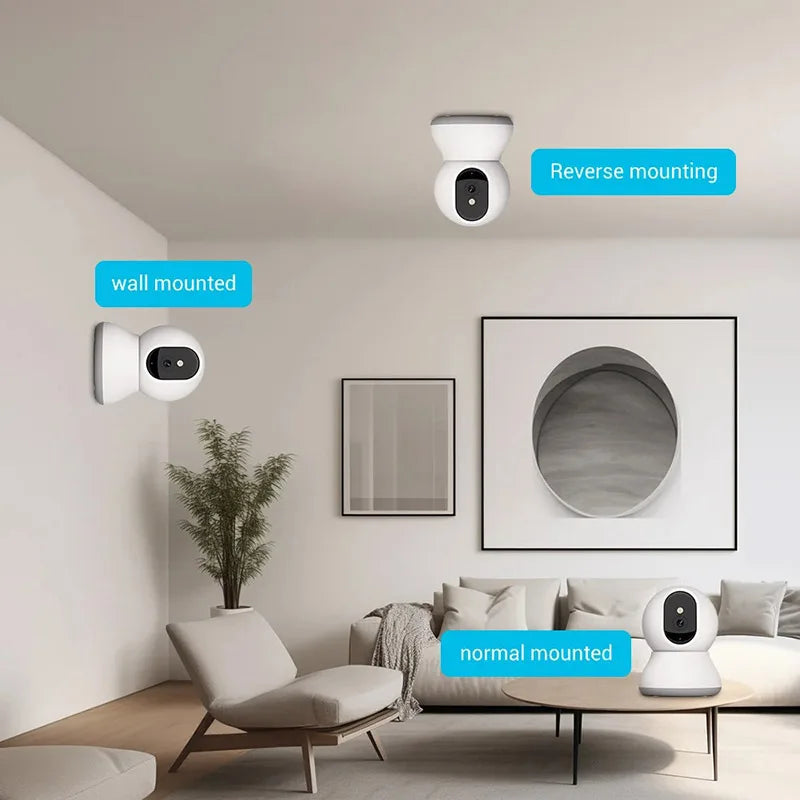 Smart Home Security Camera for 24/7 Home Monitoring – 360° PTZ Coverage, AI Human Detection & Night Vision, 2K 1296P HD