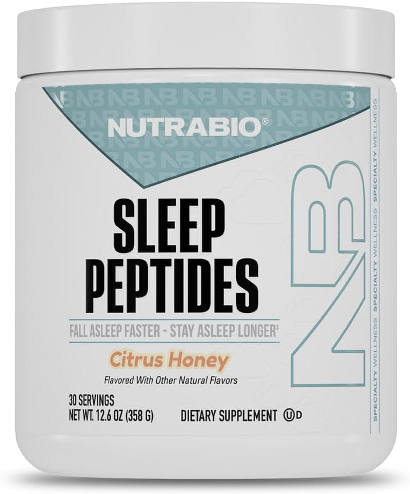 Sleep Peptides Sleep Drink Mix Supplement with Magnesium & Melatonin – Citrus Honey Flavor, Sleep Support Powder, 30 Servings